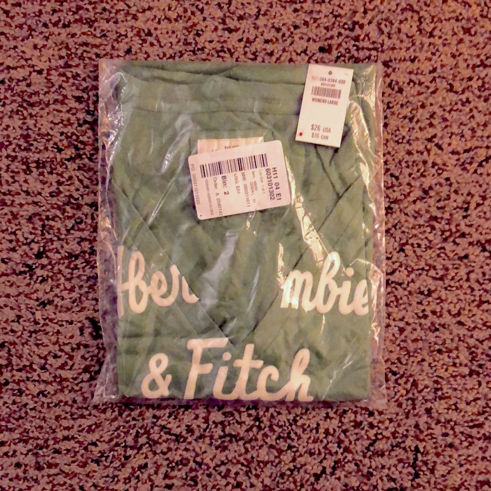A&F Green V-Neck Tee - Still Wrapped